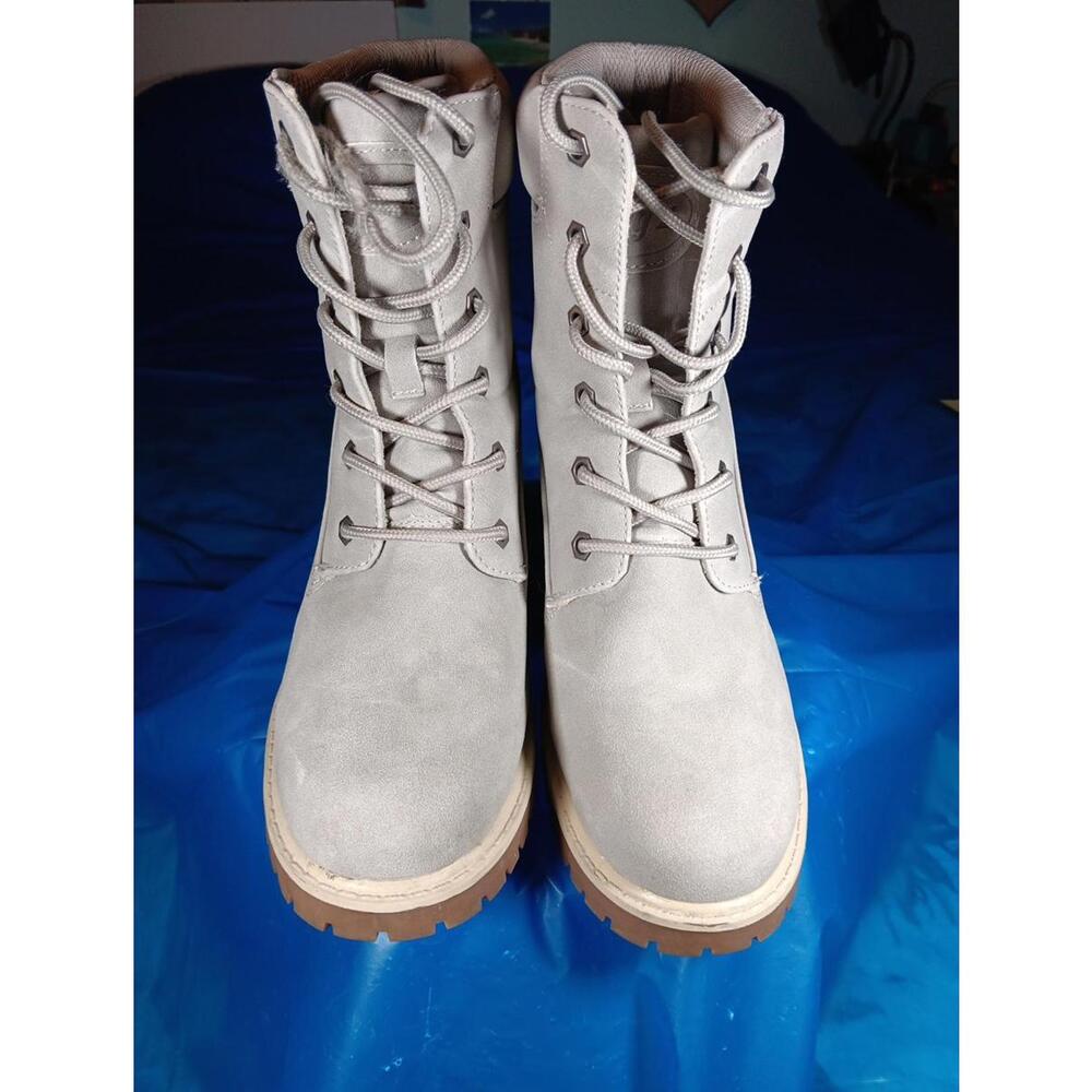 Womens Clover Gray Slip Resistant Lace Up Lugz Boots Size 10M